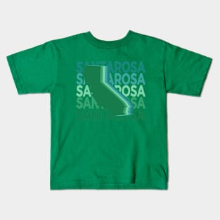 Santa Rosa California Green Repeat Kids T-Shirt